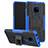 Silikon Hülle Handyhülle und Kunststoff Schutzhülle Tasche mit Ständer A03 für Huawei Mate 20 Blau