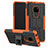 Silikon Hülle Handyhülle und Kunststoff Schutzhülle Tasche mit Ständer A03 für Huawei Mate 20 Orange