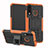 Silikon Hülle Handyhülle und Kunststoff Schutzhülle Tasche mit Ständer A04 für Huawei Nova 4e Orange
