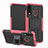 Silikon Hülle Handyhülle und Kunststoff Schutzhülle Tasche mit Ständer A04 für Huawei Nova 4e Rosa