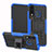 Silikon Hülle Handyhülle und Kunststoff Schutzhülle Tasche mit Ständer A04 für Huawei P30 Lite Blau