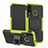 Silikon Hülle Handyhülle und Kunststoff Schutzhülle Tasche mit Ständer A04 für Huawei P30 Lite Grün