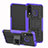 Silikon Hülle Handyhülle und Kunststoff Schutzhülle Tasche mit Ständer A04 für Huawei P30 Lite Violett