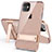 Silikon Hülle Handyhülle und Kunststoff Schutzhülle Tasche mit Ständer A06 für Apple iPhone 11 Gold