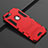 Silikon Hülle Handyhülle und Kunststoff Schutzhülle Tasche mit Ständer für Apple iPhone 7 Plus Rot