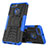 Silikon Hülle Handyhülle und Kunststoff Schutzhülle Tasche mit Ständer für Huawei Enjoy 8 Plus Blau
