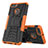 Silikon Hülle Handyhülle und Kunststoff Schutzhülle Tasche mit Ständer für Huawei Enjoy 8 Plus Orange
