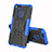 Silikon Hülle Handyhülle und Kunststoff Schutzhülle Tasche mit Ständer für Huawei Enjoy 8e Blau