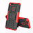 Silikon Hülle Handyhülle und Kunststoff Schutzhülle Tasche mit Ständer für Huawei Enjoy 8e Rot