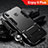 Silikon Hülle Handyhülle und Kunststoff Schutzhülle Tasche mit Ständer für Huawei Enjoy 9 Plus Schwarz