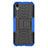 Silikon Hülle Handyhülle und Kunststoff Schutzhülle Tasche mit Ständer für Huawei Honor Play 8 Blau