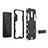 Silikon Hülle Handyhülle und Kunststoff Schutzhülle Tasche mit Ständer für OnePlus 7
