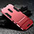 Silikon Hülle Handyhülle und Kunststoff Schutzhülle Tasche mit Ständer für Oppo Realme X Rot
