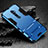 Silikon Hülle Handyhülle und Kunststoff Schutzhülle Tasche mit Ständer für Oppo Reno 10X Zoom Hellblau