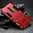 Silikon Hülle Handyhülle und Kunststoff Schutzhülle Tasche mit Ständer für Oppo Reno 10X Zoom Rot