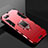 Silikon Hülle Handyhülle und Kunststoff Schutzhülle Tasche mit Ständer für Oppo RX17 Neo Rot