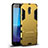 Silikon Hülle Handyhülle und Kunststoff Schutzhülle Tasche mit Ständer für Samsung Galaxy C8 C710F Gold