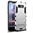 Silikon Hülle Handyhülle und Kunststoff Schutzhülle Tasche mit Ständer für Samsung Galaxy Note 8 Duos N950F Silber