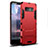 Silikon Hülle Handyhülle und Kunststoff Schutzhülle Tasche mit Ständer für Samsung Galaxy Note 8 Rot