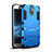 Silikon Hülle Handyhülle und Kunststoff Schutzhülle Tasche mit Ständer für Samsung Galaxy S5 G900F G903F Blau