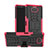 Silikon Hülle Handyhülle und Kunststoff Schutzhülle Tasche mit Ständer für Sony Xperia 10 Plus Pink