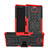 Silikon Hülle Handyhülle und Kunststoff Schutzhülle Tasche mit Ständer für Sony Xperia 10 Plus Rot
