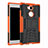 Silikon Hülle Handyhülle und Kunststoff Schutzhülle Tasche mit Ständer für Sony Xperia L2 Orange