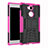 Silikon Hülle Handyhülle und Kunststoff Schutzhülle Tasche mit Ständer für Sony Xperia L2 Pink