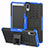 Silikon Hülle Handyhülle und Kunststoff Schutzhülle Tasche mit Ständer für Sony Xperia L3 Blau
