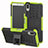 Silikon Hülle Handyhülle und Kunststoff Schutzhülle Tasche mit Ständer für Sony Xperia L3 Grün