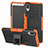 Silikon Hülle Handyhülle und Kunststoff Schutzhülle Tasche mit Ständer für Sony Xperia L3 Orange