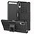 Silikon Hülle Handyhülle und Kunststoff Schutzhülle Tasche mit Ständer für Sony Xperia L3 Schwarz