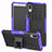 Silikon Hülle Handyhülle und Kunststoff Schutzhülle Tasche mit Ständer für Sony Xperia L3 Violett