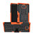 Silikon Hülle Handyhülle und Kunststoff Schutzhülle Tasche mit Ständer für Sony Xperia XA3 Ultra Orange