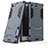 Silikon Hülle Handyhülle und Kunststoff Schutzhülle Tasche mit Ständer für Sony Xperia XZ1 Compact