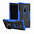 Silikon Hülle Handyhülle und Kunststoff Schutzhülle Tasche mit Ständer für Sony Xperia XZ2 Premium Blau