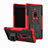 Silikon Hülle Handyhülle und Kunststoff Schutzhülle Tasche mit Ständer für Sony Xperia XZ2 Premium Rot
