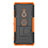 Silikon Hülle Handyhülle und Kunststoff Schutzhülle Tasche mit Ständer für Sony Xperia XZ3 Orange
