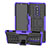 Silikon Hülle Handyhülle und Kunststoff Schutzhülle Tasche mit Ständer für Sony Xperia XZ4 Violett