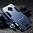 Silikon Hülle Handyhülle und Kunststoff Schutzhülle Tasche mit Ständer für Vivo X50 Lite Blau