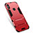 Silikon Hülle Handyhülle und Kunststoff Schutzhülle Tasche mit Ständer für Xiaomi Redmi Note 5 Pro Rot
