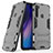 Silikon Hülle Handyhülle und Kunststoff Schutzhülle Tasche mit Ständer für Xiaomi Redmi Note 8 Grau