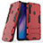 Silikon Hülle Handyhülle und Kunststoff Schutzhülle Tasche mit Ständer für Xiaomi Redmi Note 8 Rot