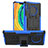 Silikon Hülle Handyhülle und Kunststoff Schutzhülle Tasche mit Ständer R01 für Huawei Mate 30 5G Blau
