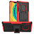Silikon Hülle Handyhülle und Kunststoff Schutzhülle Tasche mit Ständer R01 für Huawei Mate 30 5G Rot