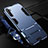 Silikon Hülle Handyhülle und Kunststoff Schutzhülle Tasche mit Ständer R01 für Realme X50 Pro 5G Blau