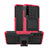 Silikon Hülle Handyhülle und Kunststoff Schutzhülle Tasche mit Ständer R01 für Samsung Galaxy A90 5G Pink