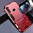 Silikon Hülle Handyhülle und Kunststoff Schutzhülle Tasche mit Ständer R01 für Xiaomi Redmi Note 8 Rot