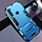 Silikon Hülle Handyhülle und Kunststoff Schutzhülle Tasche mit Ständer R01 für Xiaomi Redmi Note 8T Hellblau