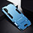 Silikon Hülle Handyhülle und Kunststoff Schutzhülle Tasche mit Ständer R02 für Samsung Galaxy Note 10 Plus Hellblau